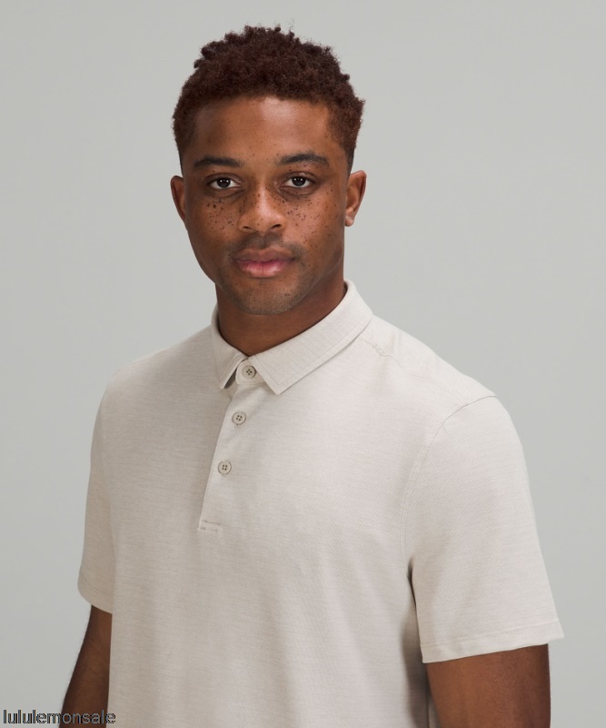 Lululemon Verkauf DELULU751 | Lululemon Deutschland Meliertes Rohleinen Evolution Kurzarm Poloshirt Pique Stoff
